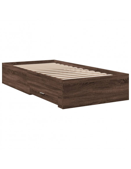 Giroletto Cassetti Rovere Marrone 90x190 cm Legno Multistrato
