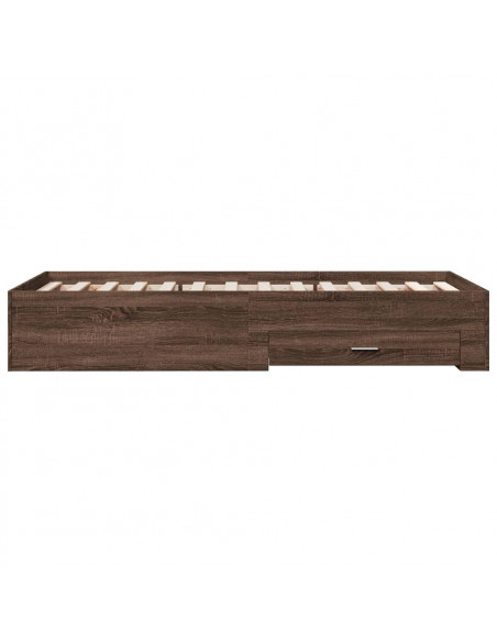Giroletto Cassetti Rovere Marrone 90x190 cm Legno Multistrato