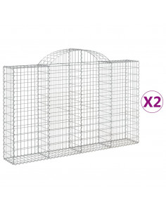 Cesti Gabbioni ad Arco 2 pz 200x30x120/140 cm Ferro Zincato 2