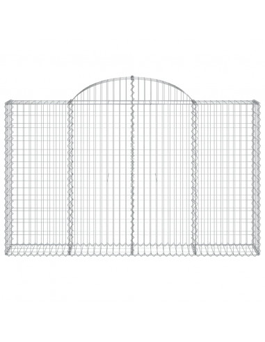 Cesti Gabbioni ad Arco 2 pz 200x30x120/140 cm Ferro Zincato