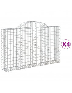 Cesti Gabbioni ad Arco 4 pz 200x30x120/140 cm Ferro Zincato 2