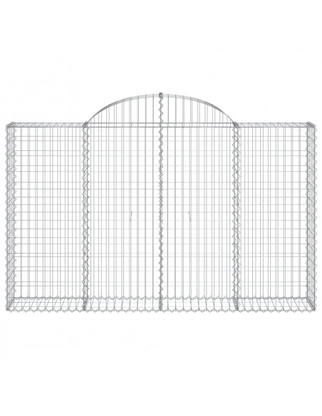 Cesti Gabbioni ad Arco 4 pz 200x30x120/140 cm Ferro Zincato