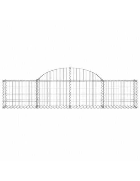 Cesti Gabbioni ad Arco 6 pz 200x30x40/60 cm Ferro Zincato