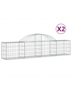 Cesti Gabbioni ad Arco 2 pz 200x30x40/60 cm Ferro Zincato 2