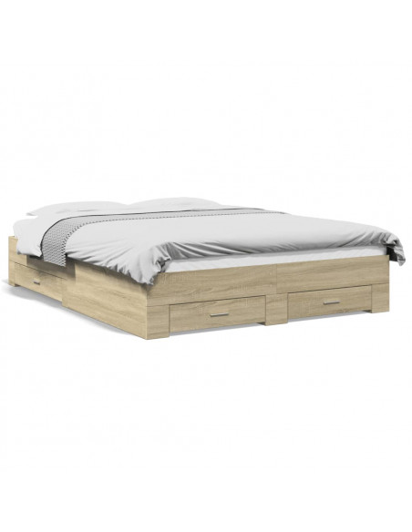 Giroletto Cassetti Rovere Sonoma 140x200 cm Legno Multistrato