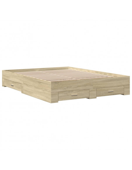 Giroletto Cassetti Rovere Sonoma 140x200 cm Legno Multistrato