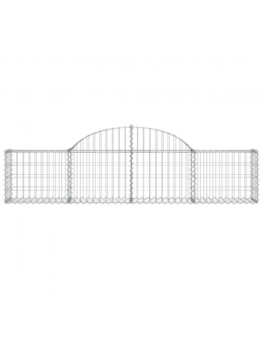 Cesti Gabbioni ad Arco 2 pz 200x30x40/60 cm Ferro Zincato