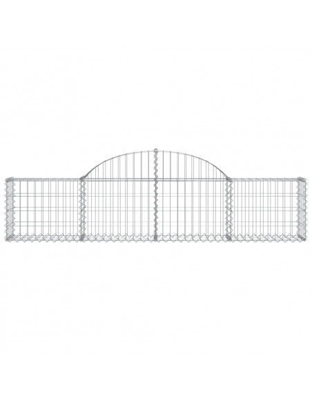 Cesti Gabbioni ad Arco 2 pz 200x30x40/60 cm Ferro Zincato