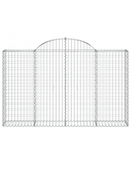 Cesti Gabbioni ad Arco 7 pz 200x30x120/140 cm Ferro Zincato
