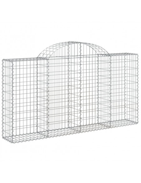 Cesti Gabbioni ad Arco 2 pz 200x30x100/120 cm Ferro Zincato