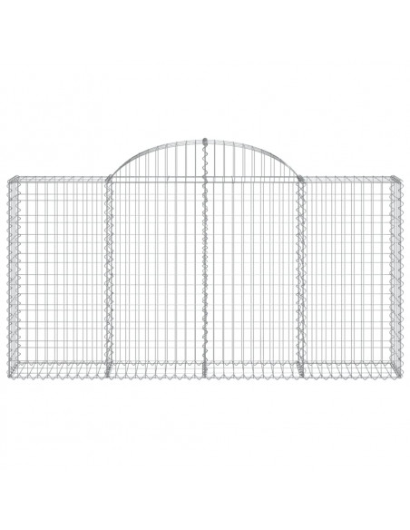 Cesti Gabbioni ad Arco 2 pz 200x30x100/120 cm Ferro Zincato