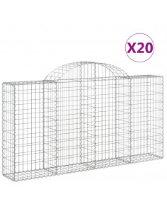 Cesti Gabbioni ad Arco 20 pz 200x30x100/120 cm Ferro Zincato 2