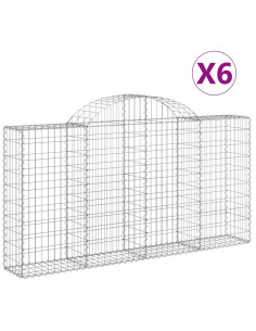 Cesti Gabbioni ad Arco 6 pz 200x30x100/120 cm Ferro Zincato 2