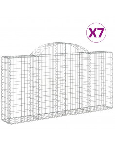 Cesti Gabbioni ad Arco 7 pz 200x30x100/120 cm Ferro Zincato 2