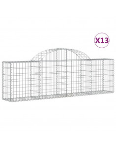 Cesti Gabbioni ad Arco 13 pz 200x30x60/80 cm Ferro Zincato 2