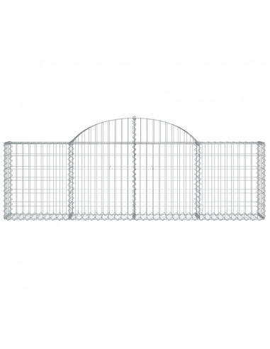 Cesti Gabbioni ad Arco 4 pz 200x30x60/80 cm Ferro Zincato