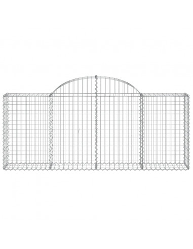 Cesti Gabbioni ad Arco 2 pz 200x30x80/100 cm Ferro Zincato