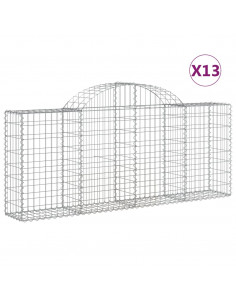 Cesti Gabbioni ad Arco 13 pz 200x30x80/100 cm Ferro Zincato 2