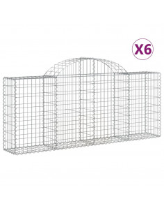Cesti Gabbioni ad Arco 6 pz 200x30x80/100 cm Ferro Zincato 2