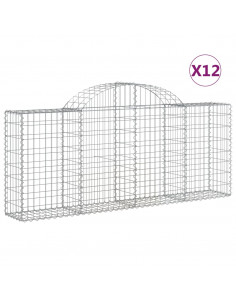 Cesti Gabbioni ad Arco 12 pz 200x30x80/100 cm Ferro Zincato 2