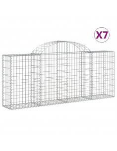 Cesti Gabbioni ad Arco 7 pz 200x30x80/100 cm Ferro Zincato 2