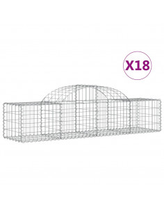 Cesti Gabbioni ad Arco 18 pz 200x50x40/60 cm Ferro Zincato 2