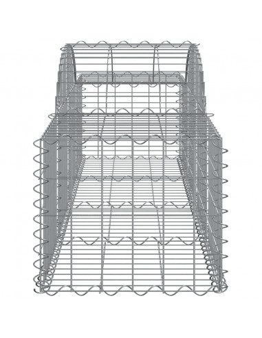 Cesti Gabbioni ad Arco 18 pz 200x50x40/60 cm Ferro Zincato