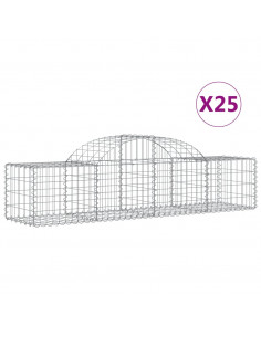 Cesti Gabbioni ad Arco 25 pz 200x50x40/60 cm Ferro Zincato 2