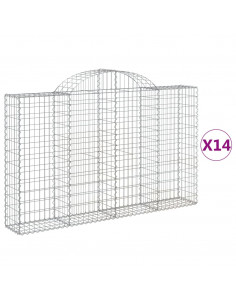 Cesti Gabbioni ad Arco 14 pz 200x30x120/140 cm Ferro Zincato 2