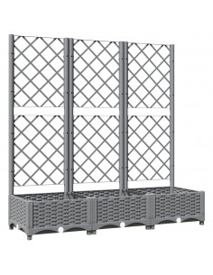 Fioriera Giardino e Graticcio Grigio Chiaro 120x40x121,5cm PP 2