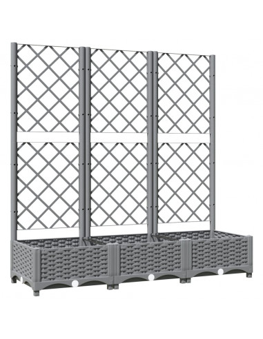 Fioriera Giardino e Graticcio Grigio Chiaro 120x40x121,5cm PP