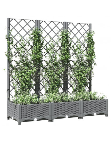 Fioriera Giardino e Graticcio Grigio Chiaro 120x40x121,5cm PP