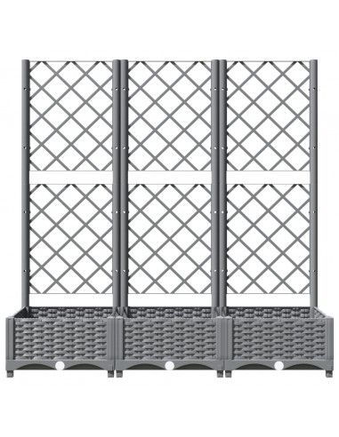 Fioriera Giardino e Graticcio Grigio Chiaro 120x40x121,5cm PP