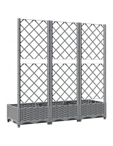 Fioriera Giardino e Graticcio Grigio Chiaro 120x40x121,5cm PP
