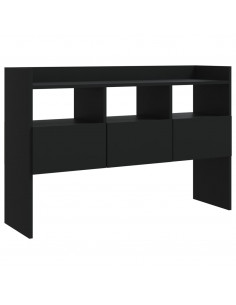 Credenza Nera 105x30x70 cm in Legno Multistrato 2
