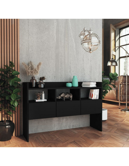 Credenza Nera 105x30x70 cm in Legno Multistrato