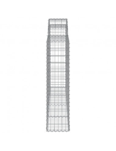 Cesti Gabbioni ad Arco 15 pz 200x30x120/140 cm Ferro Zincato