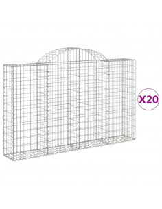 Cesti Gabbioni ad Arco 20 pz 200x30x120/140 cm Ferro Zincato 2