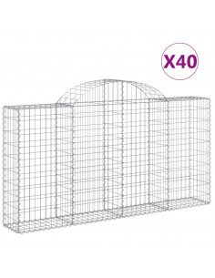 Cesti Gabbioni ad Arco 40 pz 200x30x100/120 cm Ferro Zincato 2