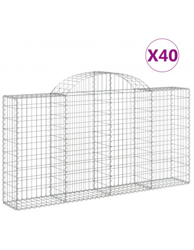 Cesti Gabbioni ad Arco 40 pz 200x30x100/120 cm Ferro Zincato
