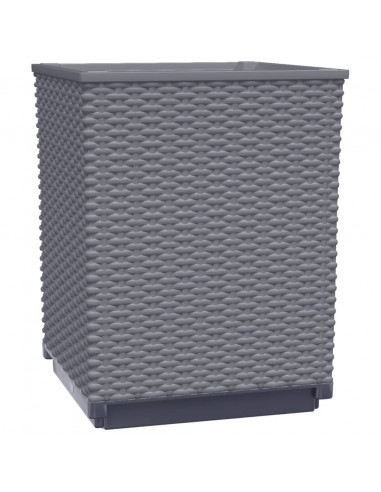 Fioriere 2 pz Grigio Scuro 30x30x37 cm in Polipropilene