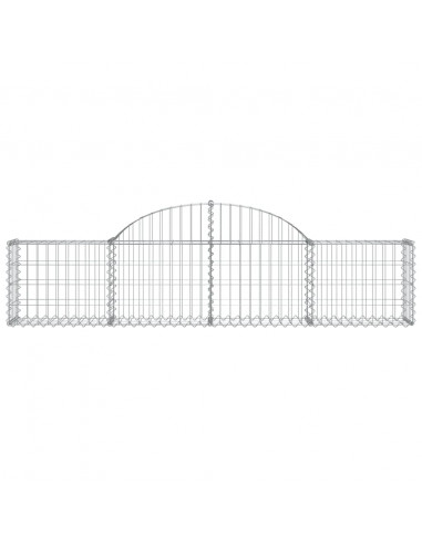 Cesti Gabbioni ad Arco 4 pz 200x30x40/60 cm Ferro Zincato