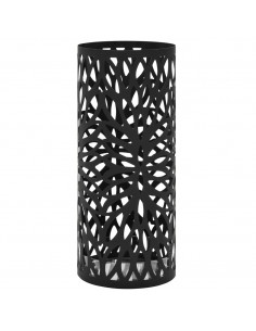 Porta Ombrelli con Motivi a Foglie in Acciaio Nero 2