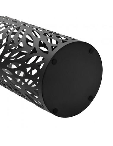 Porta Ombrelli con Motivi a Foglie in Acciaio Nero