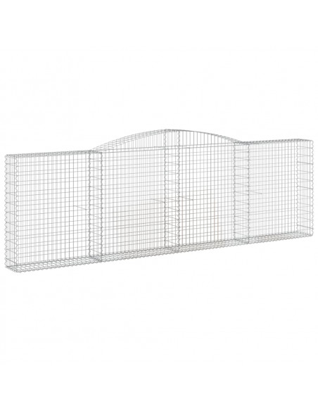 Cesti Gabbioni ad Arco 10 pz 400x30x120/140 cm Ferro Zincato