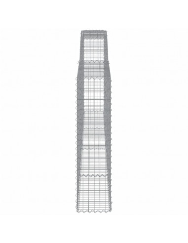 Cesti Gabbioni ad Arco 10 pz 400x30x120/140 cm Ferro Zincato