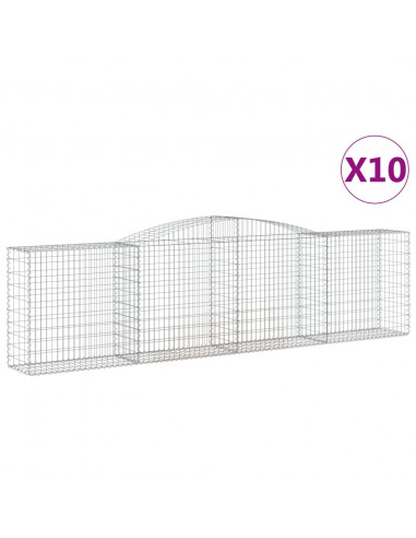 Cesti Gabbioni ad Arco 10 pz 400x50x100/120 cm Ferro Zincato