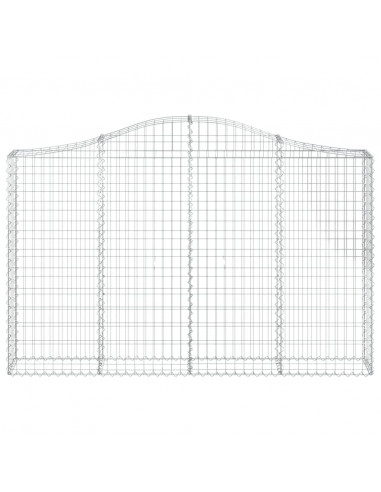 Cesto Gabbione ad Arco 200x30x120/140 cm Ferro Zincato