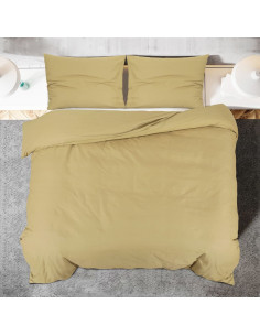 Set Copripiumino Tortora 155x220 cm in Microfibra Leggera