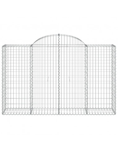 Cesti Gabbioni ad Arco 3 pz 200x50x120/140 cm Ferro Zincato